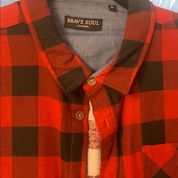 Lot of 2 Men’s M Brave Soul London Flannel LS - Picture 2 of 5